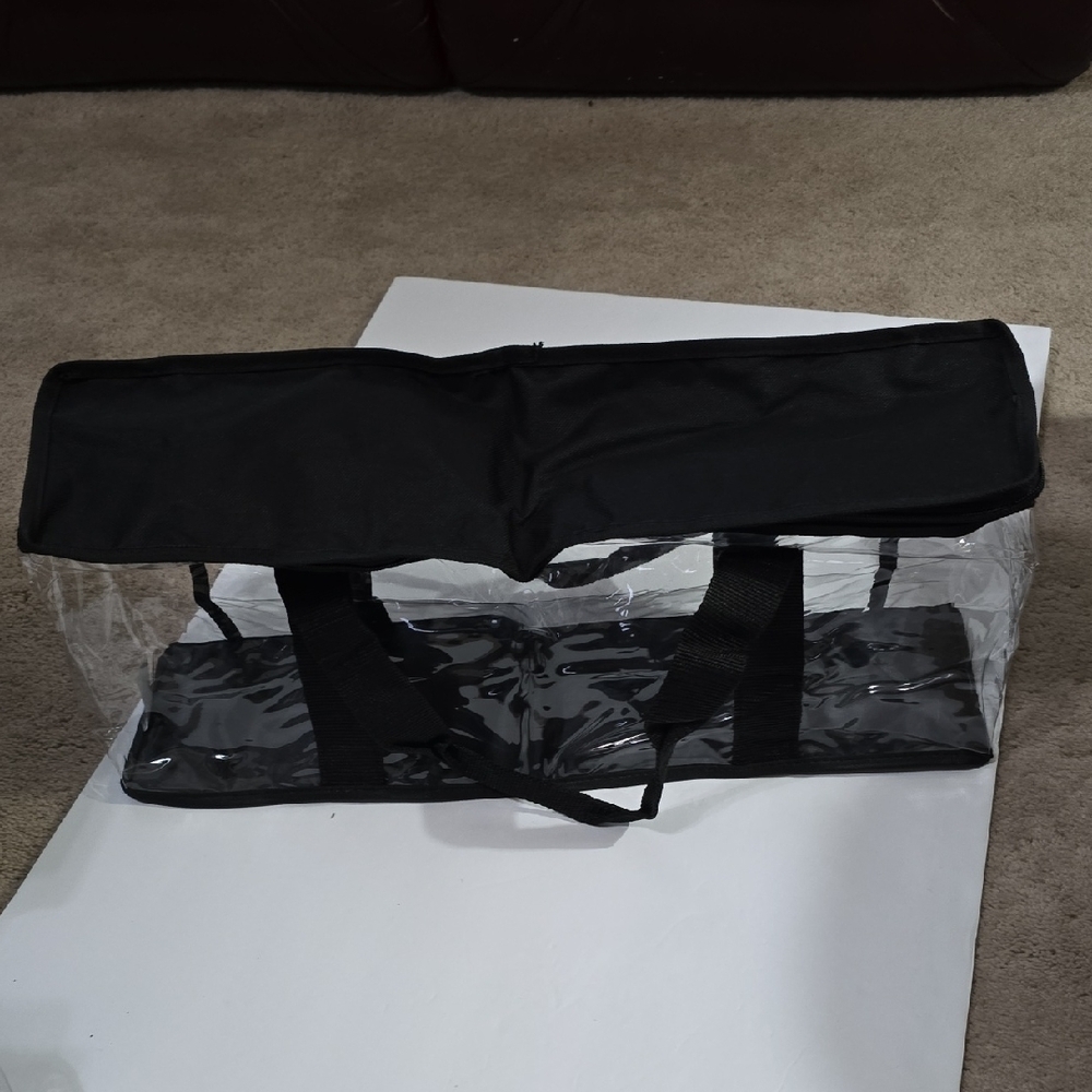 Black and Clear Tote Bag - 19.5 X 7 X 5 inches